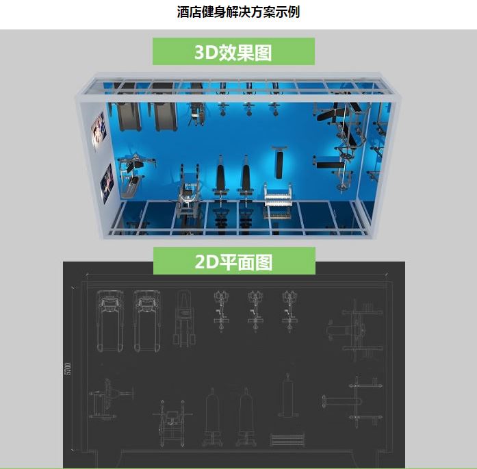 酒店房地产俱乐部开放式健身房配置解决方案