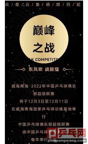 2022年中国乒乓球俱乐部超级联赛全名单发布！(2022年乒乓