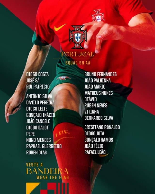 C罗领衔，若塔回归，B费在列——葡萄牙国家队大名单公布(